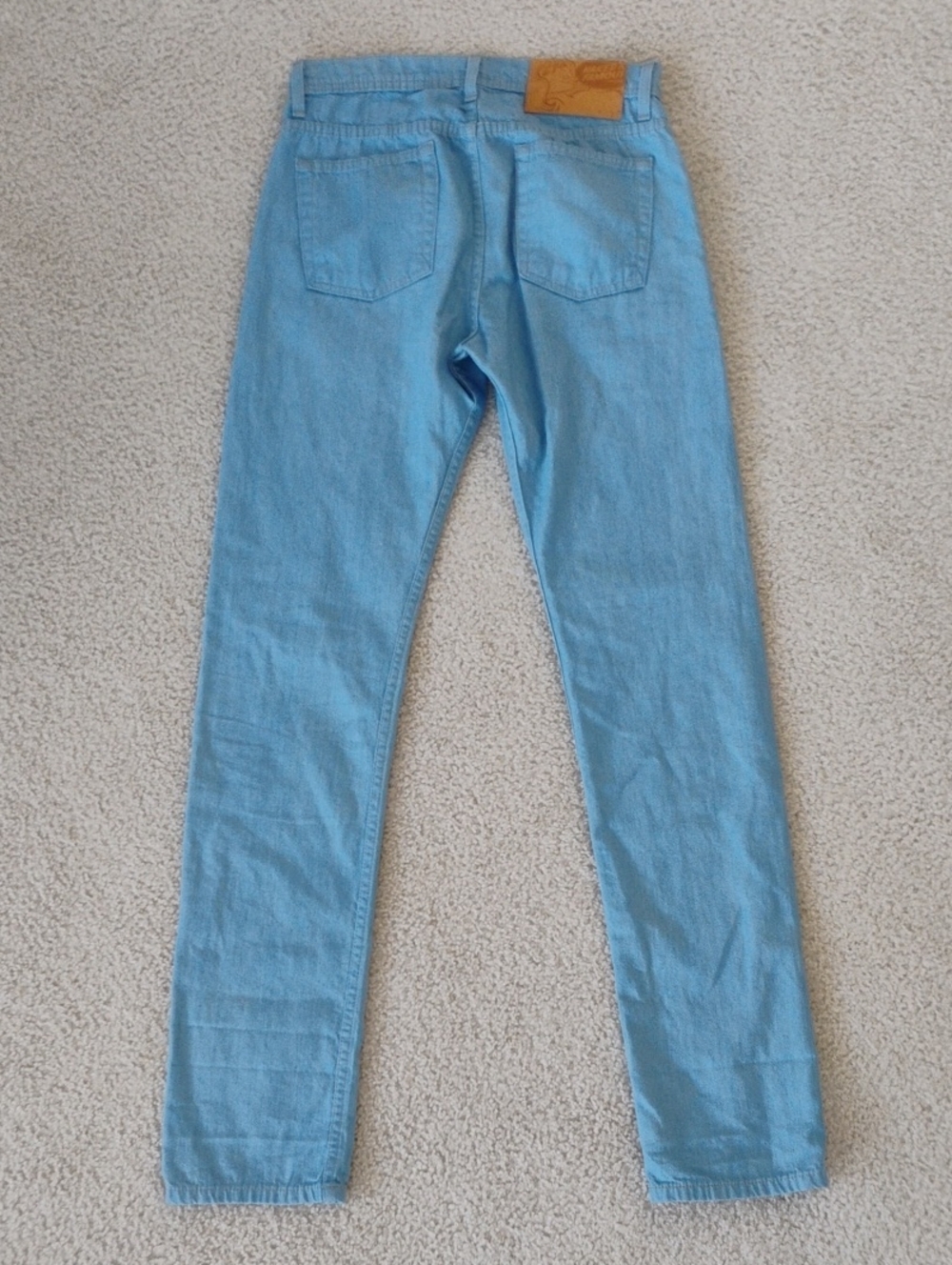 Naked & Famous Weird Guy Sky High Selvedge Pale Blue Cotton Hemp Jeans 31x35 - Picture 3 of 16